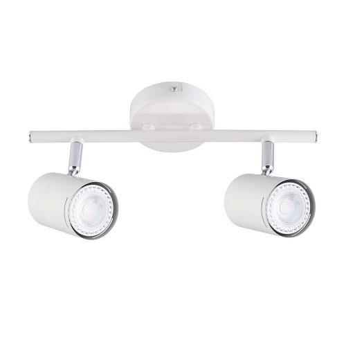 Aplique 2 luces GU10 barral 30cm blanco con cromo